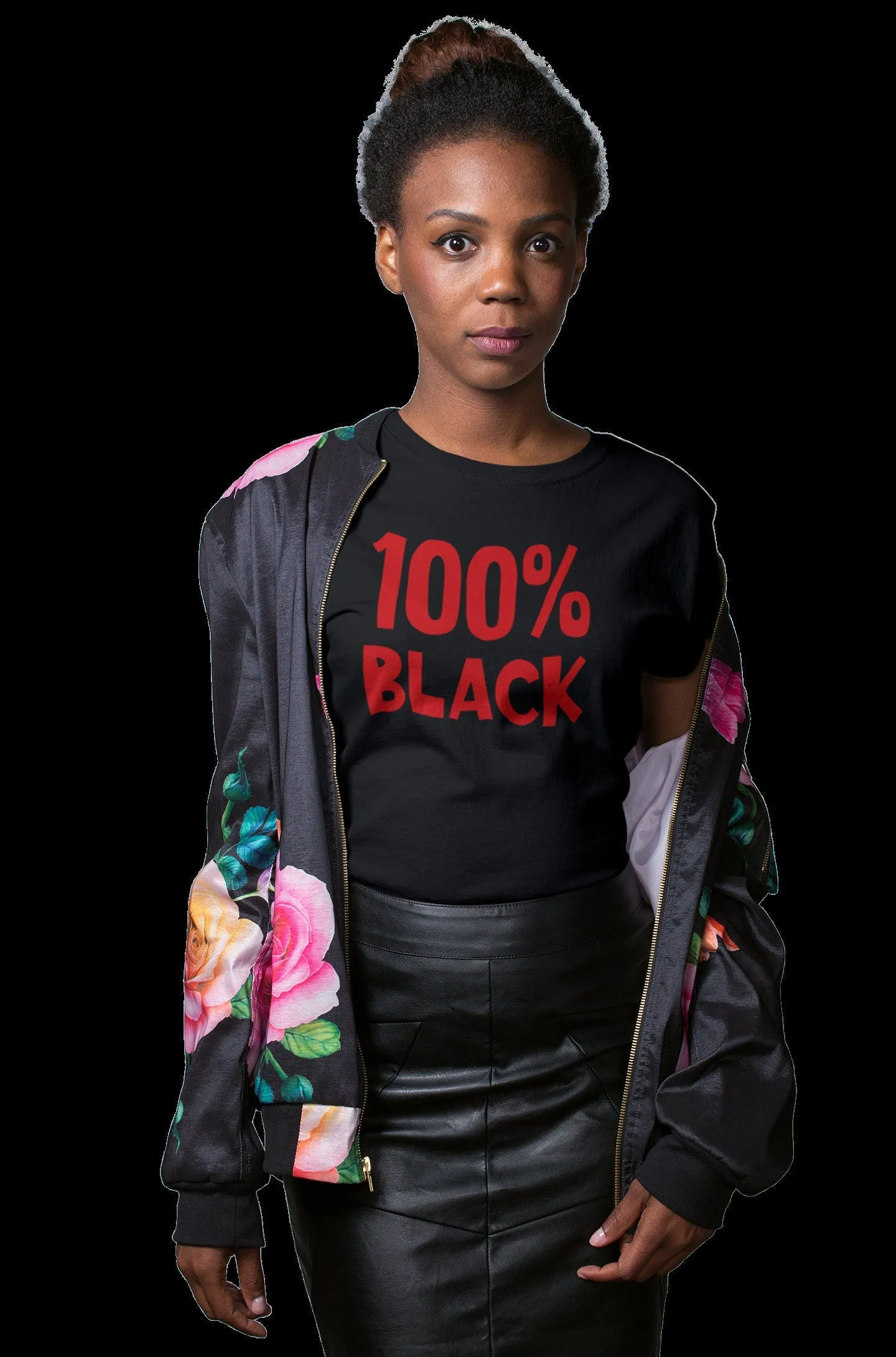 100% Black Shirt | Unisex or Ladies | Vinyl or DTG