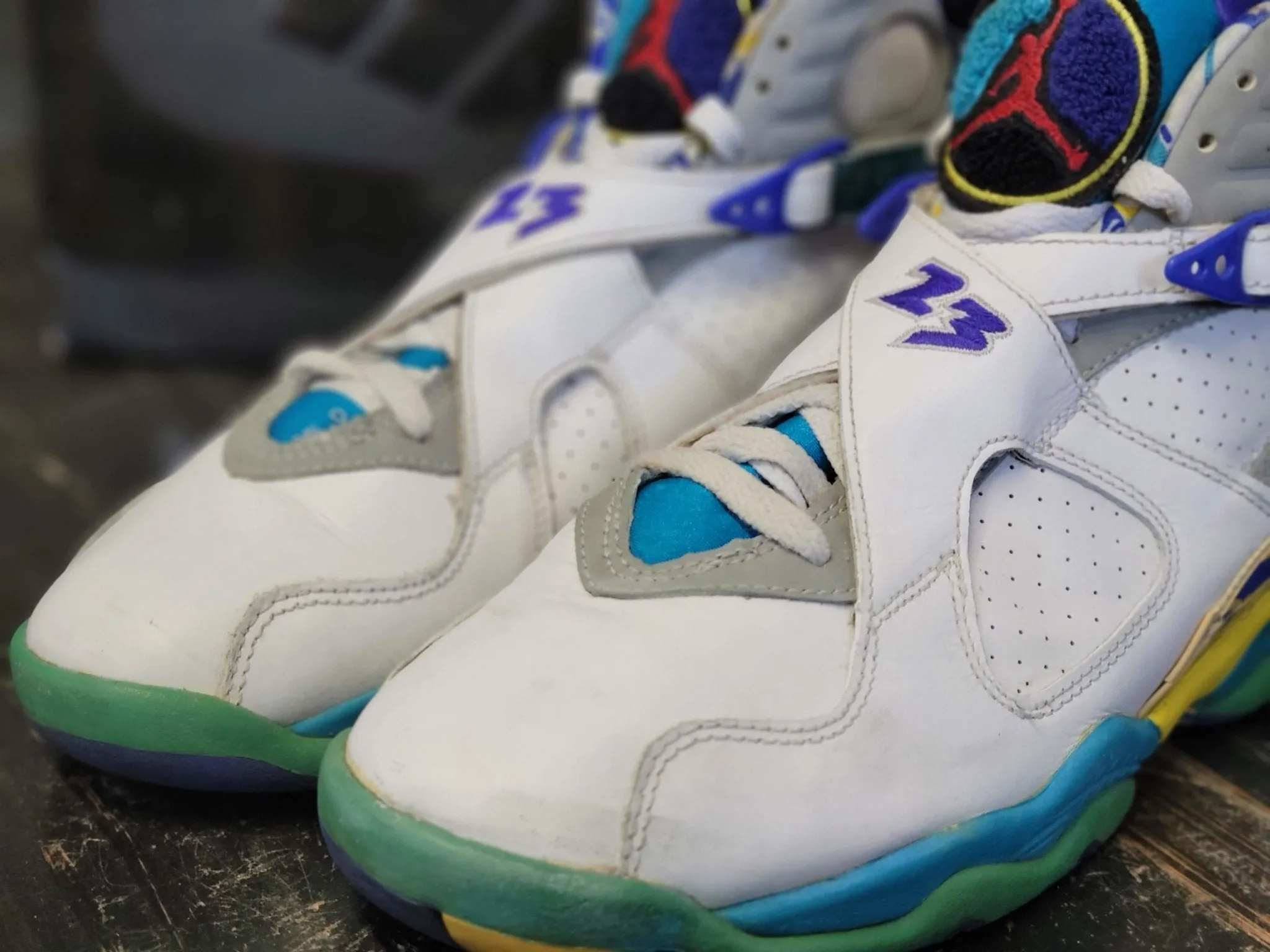 2007 Jordan Retro 8 OG White/Aqua Blue Basketball Shoes 316836-161 Women 9