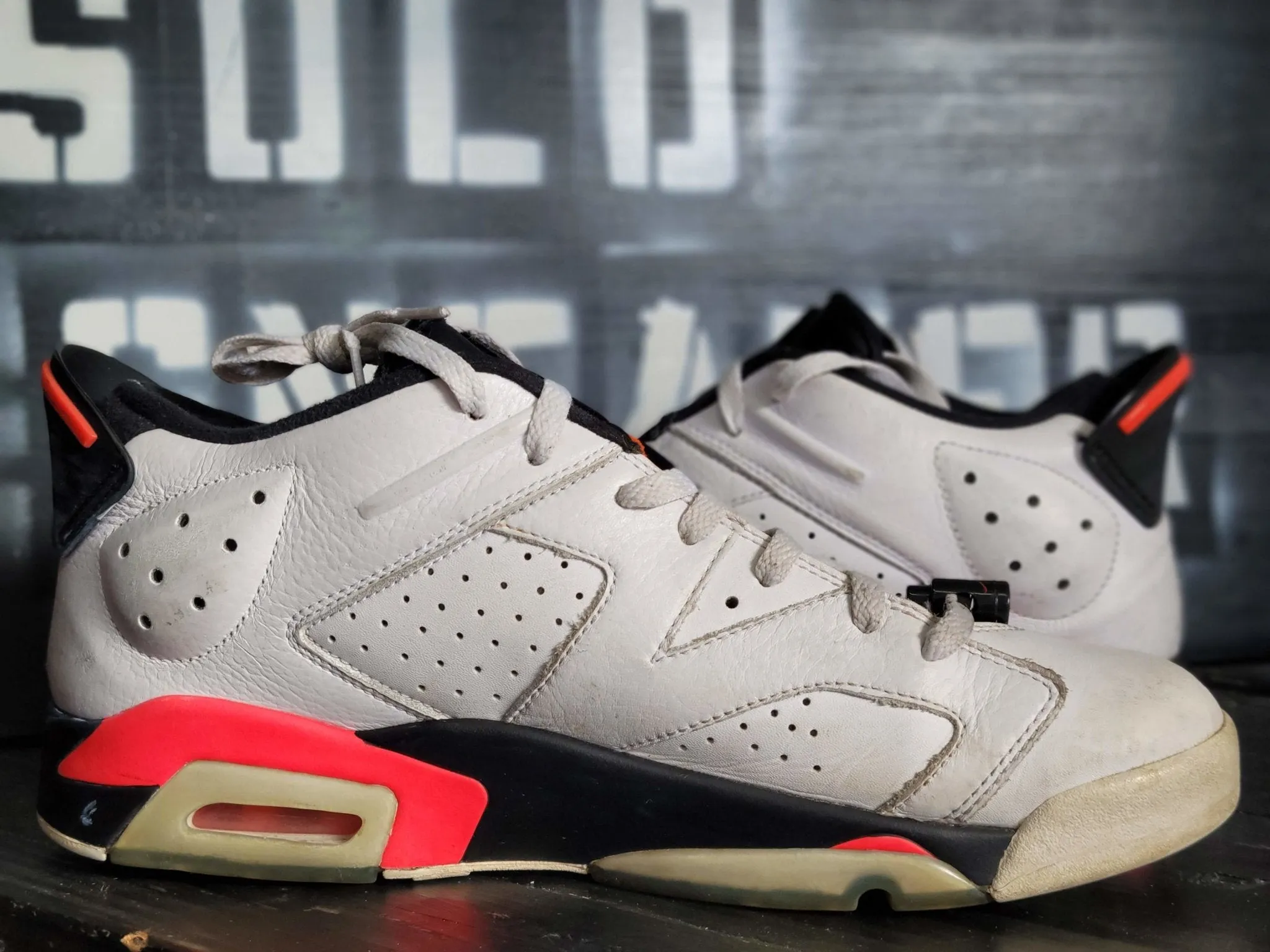 2015 Jordan Retro 6 Low White/Infrared/Black Basketball Shoes 304401-123 Men 11