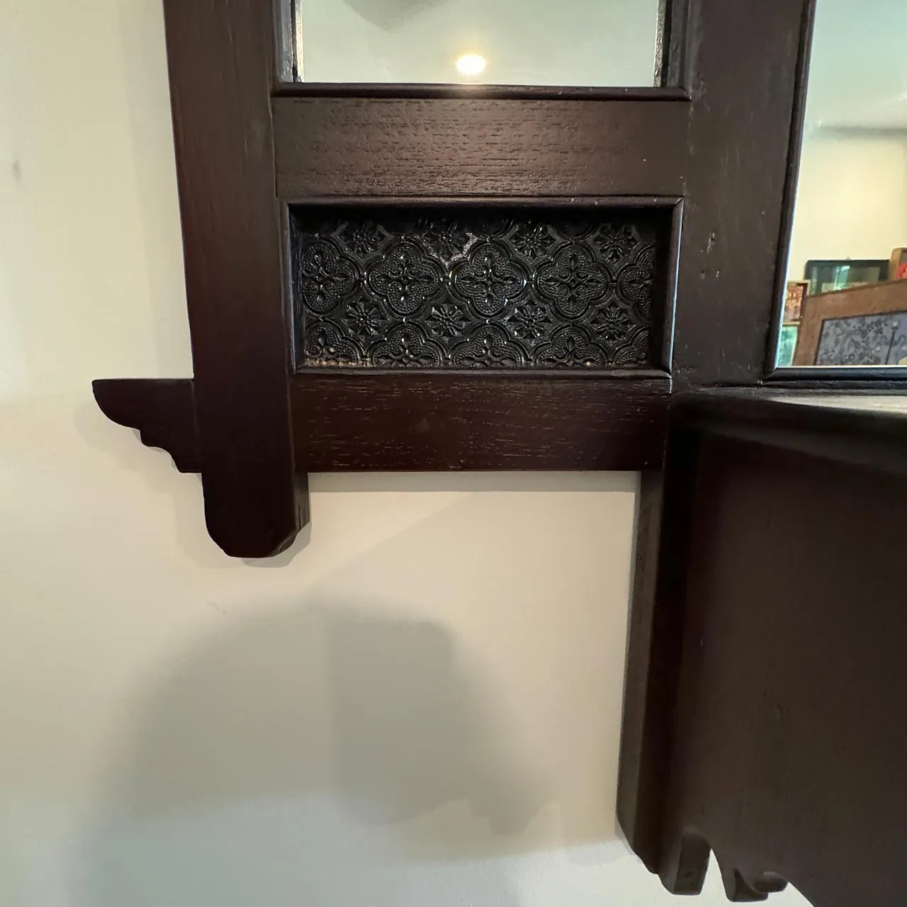 3 panelled Antique Wooden mirror with drawer : Aaina 3