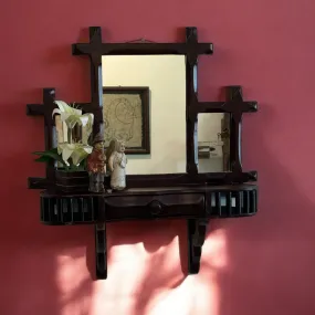 Antique Wooden Mirror with Shelf  : Aaina 1