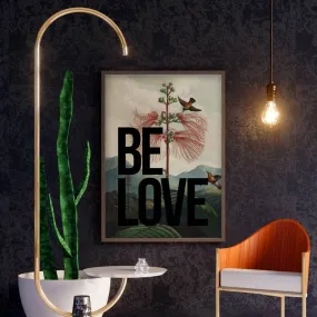 BE LOVE Vintage Inspired Typography Print - Black