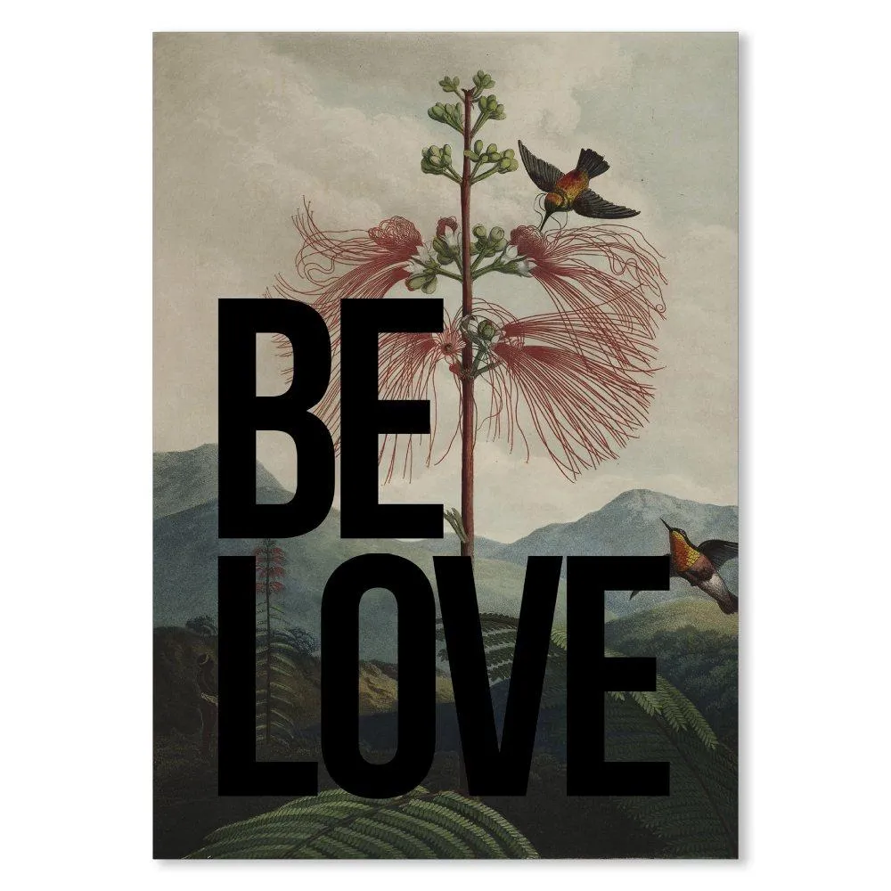 BE LOVE Vintage Inspired Typography Print - Black