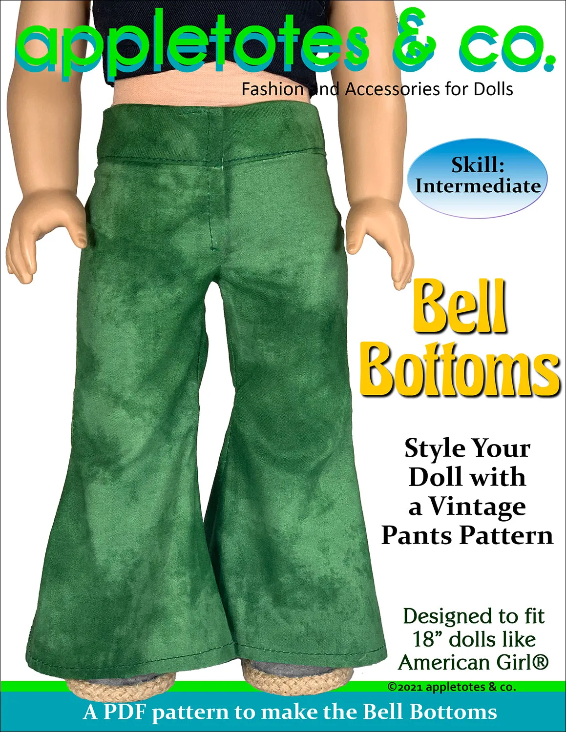 Bell Bottoms 18 Inch Doll Sewing Pattern