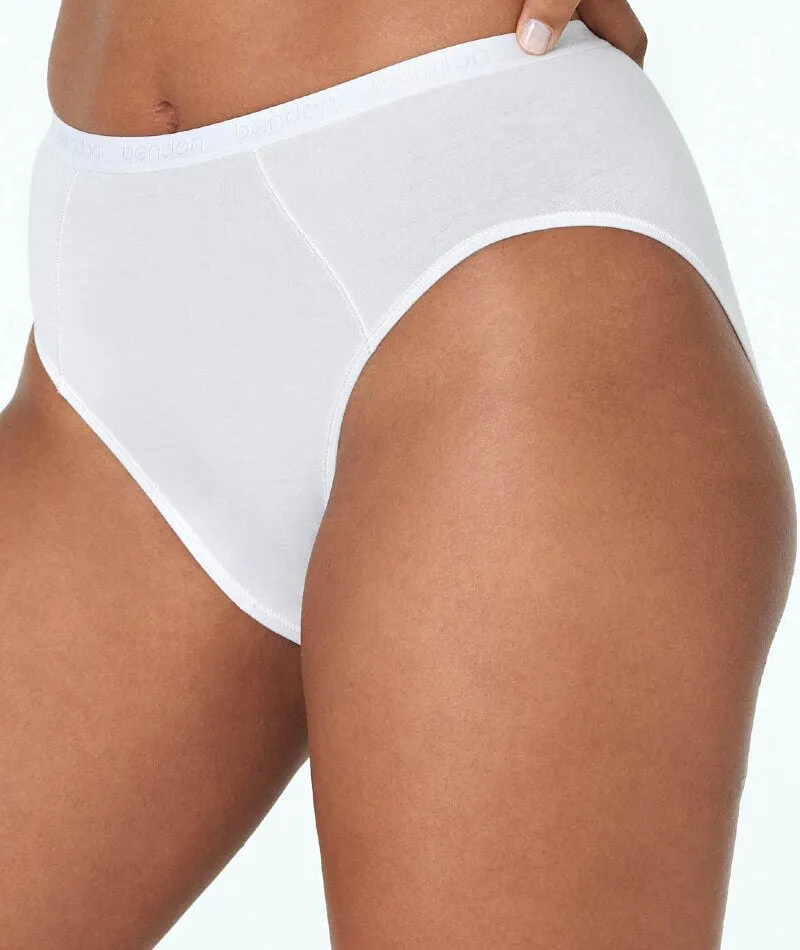 Bendon Body Cotton High Cut Brief - White