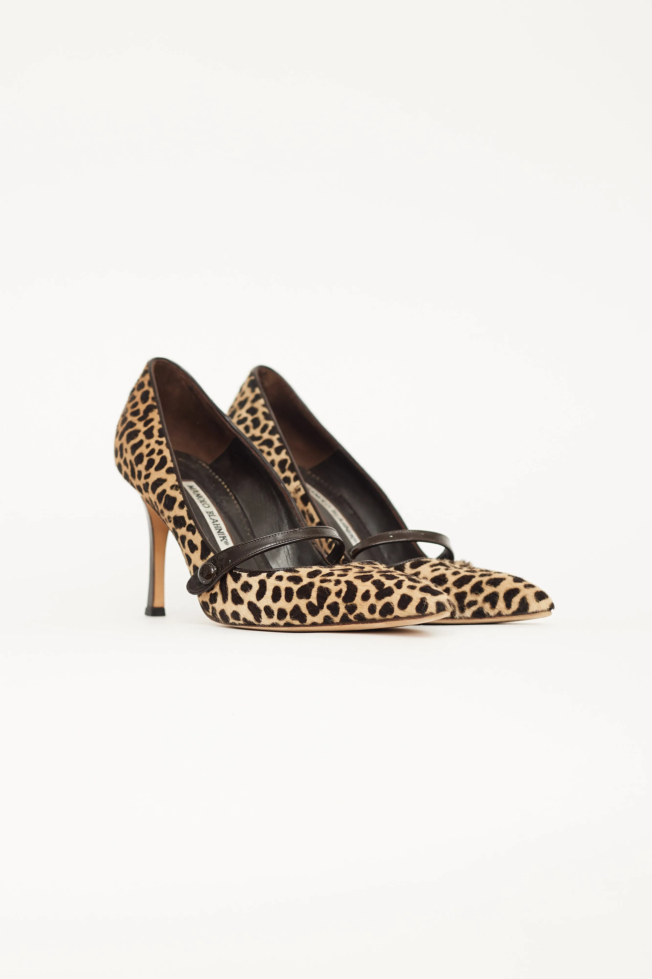 Brown & Beige Patterned Mary Jane Pump