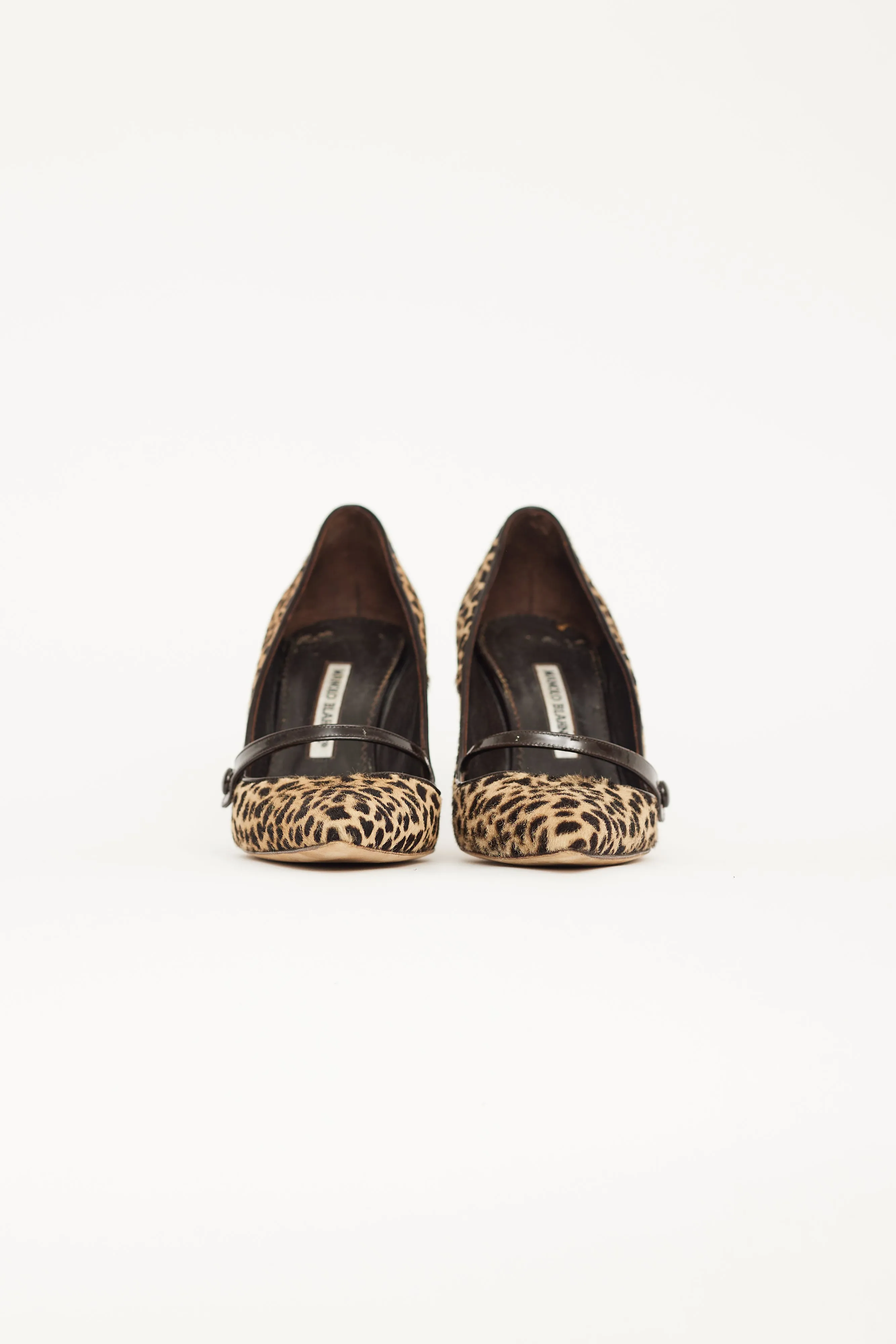 Brown & Beige Patterned Mary Jane Pump