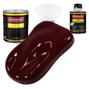 Burgundy Acrylic Enamel Auto Paint (Complete Quart Paint Kit) Professional Single Stage Automotive Car Truck Equipment Coating, 8:1 Mix Ratio 2.8 VOC