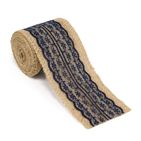 Burlap Ribbon Roll With Lace (4 Colors)