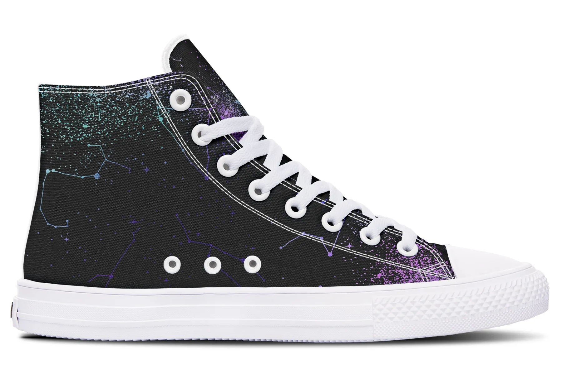 Cat-Astro-Phe High Tops - Classic Premium Canvas Shoes with Comfortable and Durable Soles