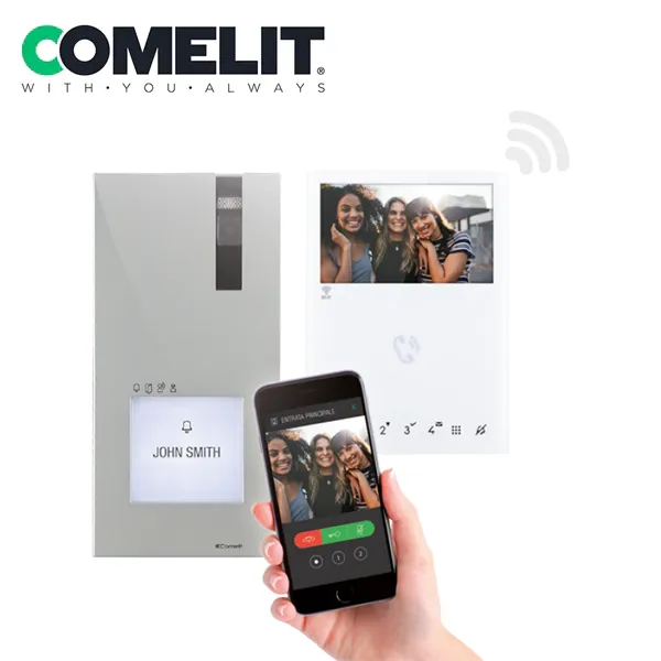 Comelit - 7000MW - Quadra Kit & Mini HF - 4.3" Screen - Wi-Fi - IP54 - White