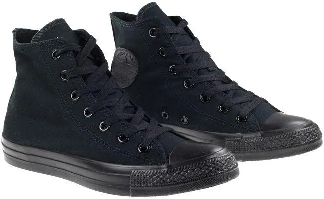 Converse Mens Shoes All Star High Black Mono Canvas