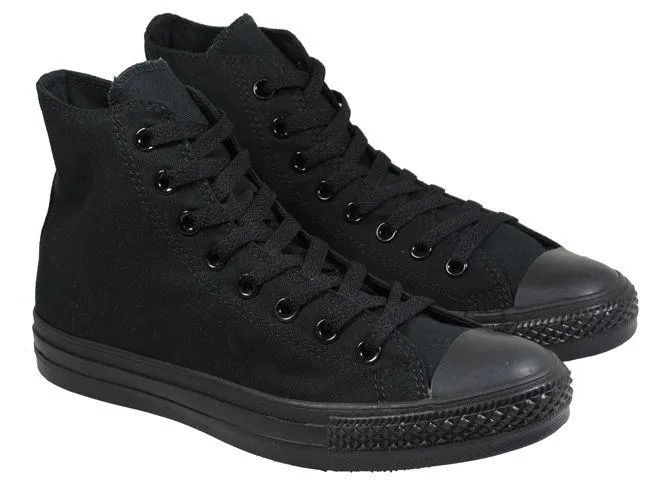 Converse Mens Shoes All Star High Black Mono Canvas