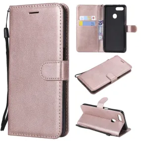 Coque Card Slot Leather Covers For OPPO A73 F5 F7 F9 R17 Solid Color Lovely Cases Shiny Book Capa Classic Mobile Phone Bags D06Z