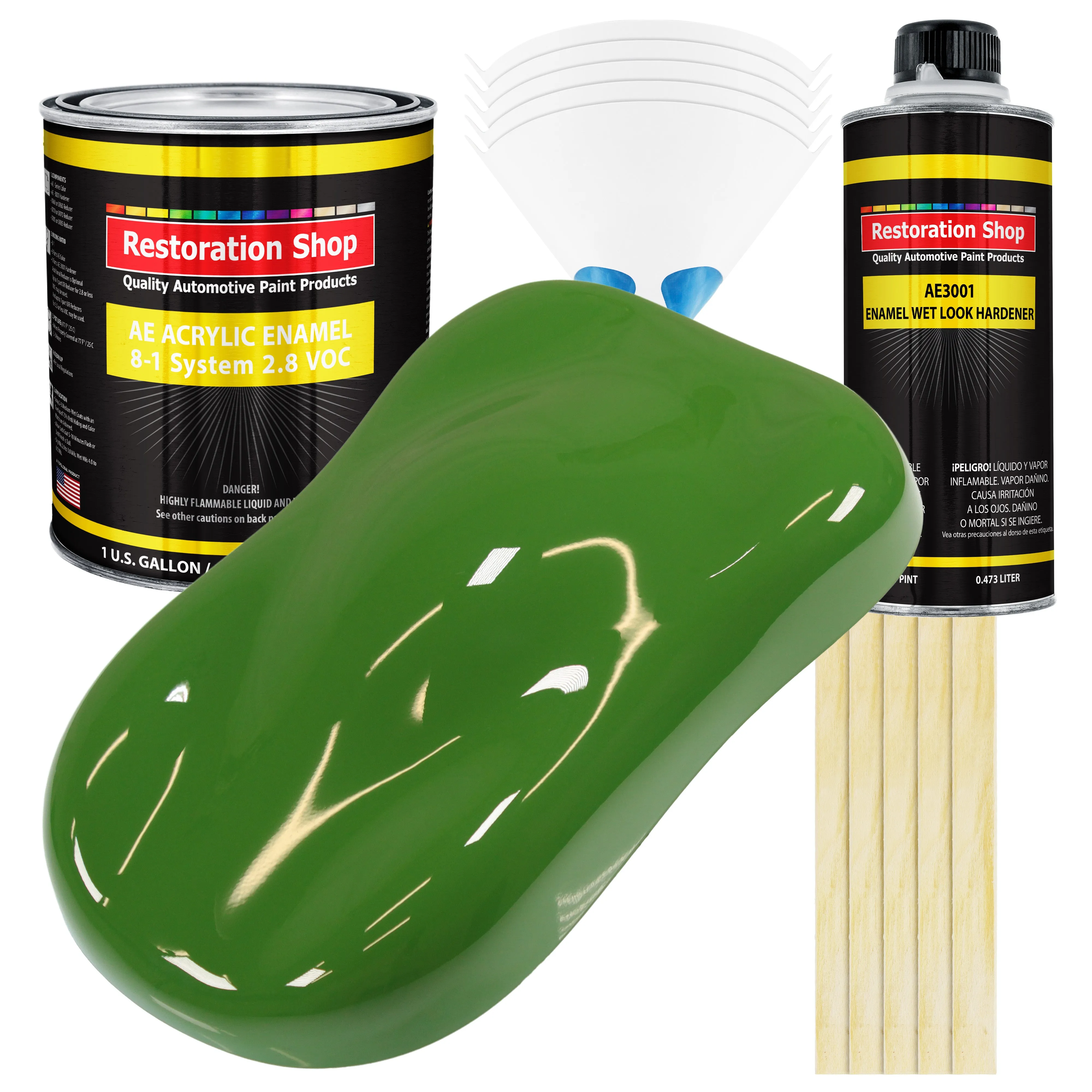 Deere Green Acrylic Enamel Auto Paint - Complete Gallon Paint Kit - Professional Single Stage Automotive Car Truck Coating, 8:1 Mix Ratio 2.8 VOC