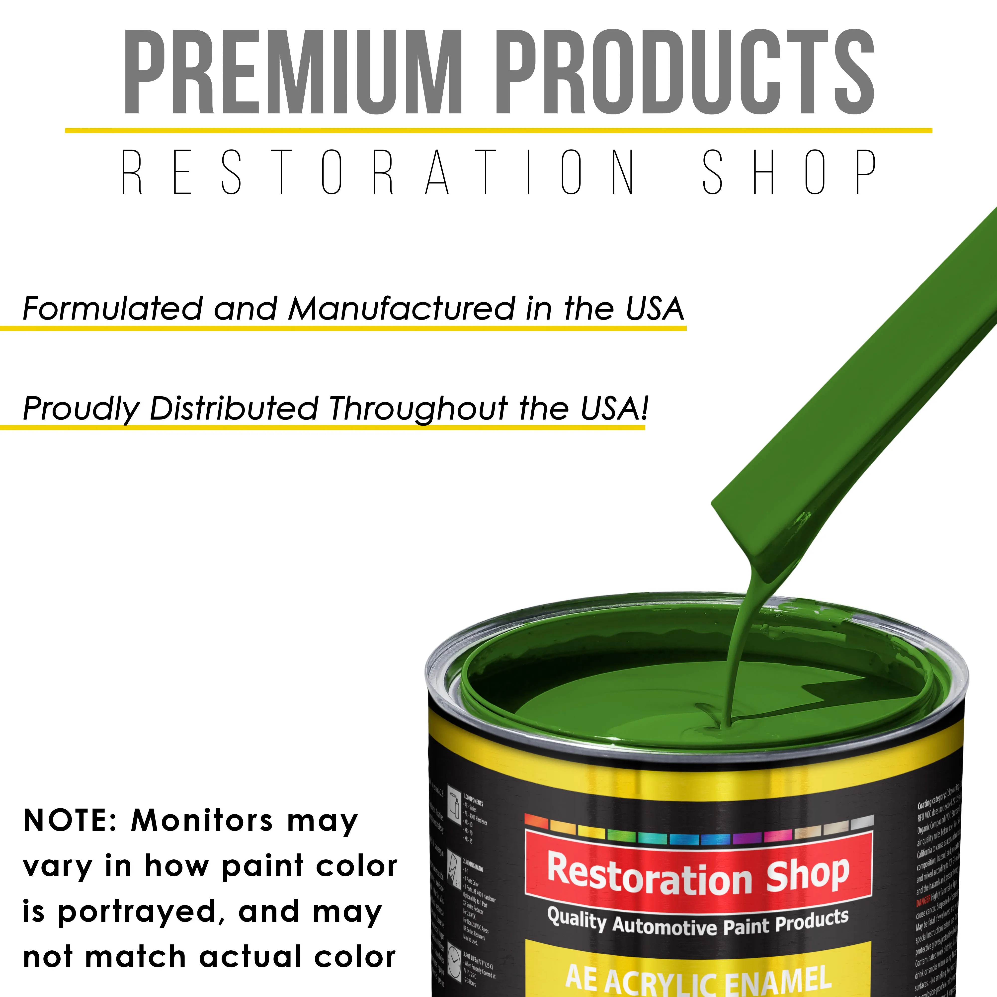 Deere Green Acrylic Enamel Auto Paint - Complete Gallon Paint Kit - Professional Single Stage Automotive Car Truck Coating, 8:1 Mix Ratio 2.8 VOC