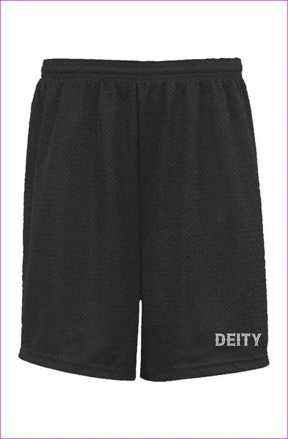 Deity Embroidered Premium Black Classic Mesh Shorts