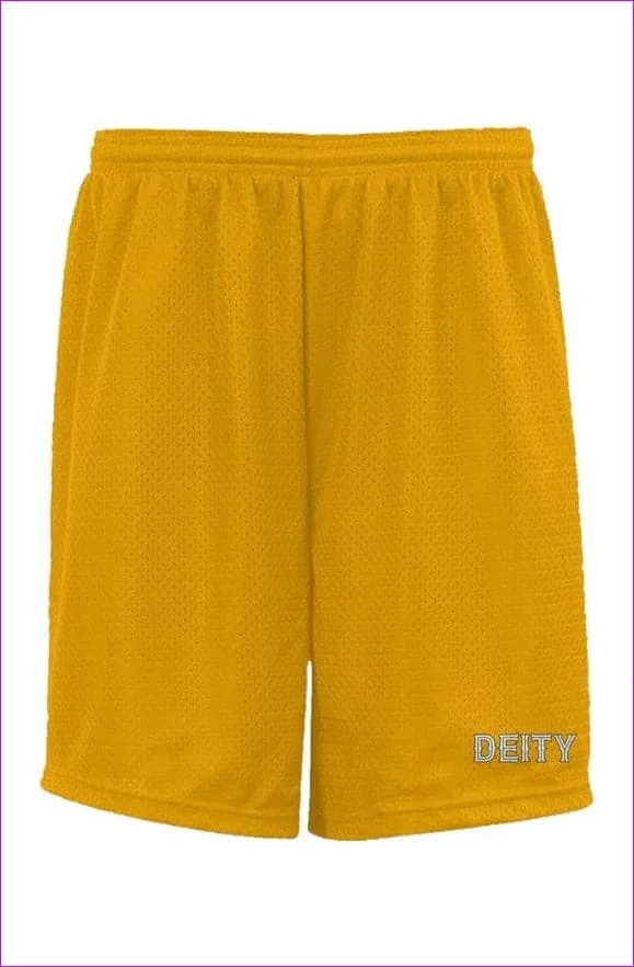 Deity Embroidered Premium Gold Classic Mesh Shorts