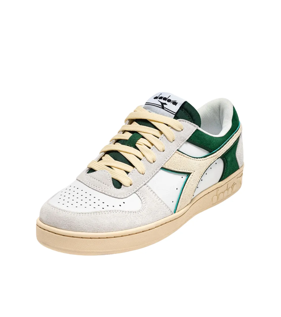 DIADORA Leather Green White Magic Basket Lo Sneaker