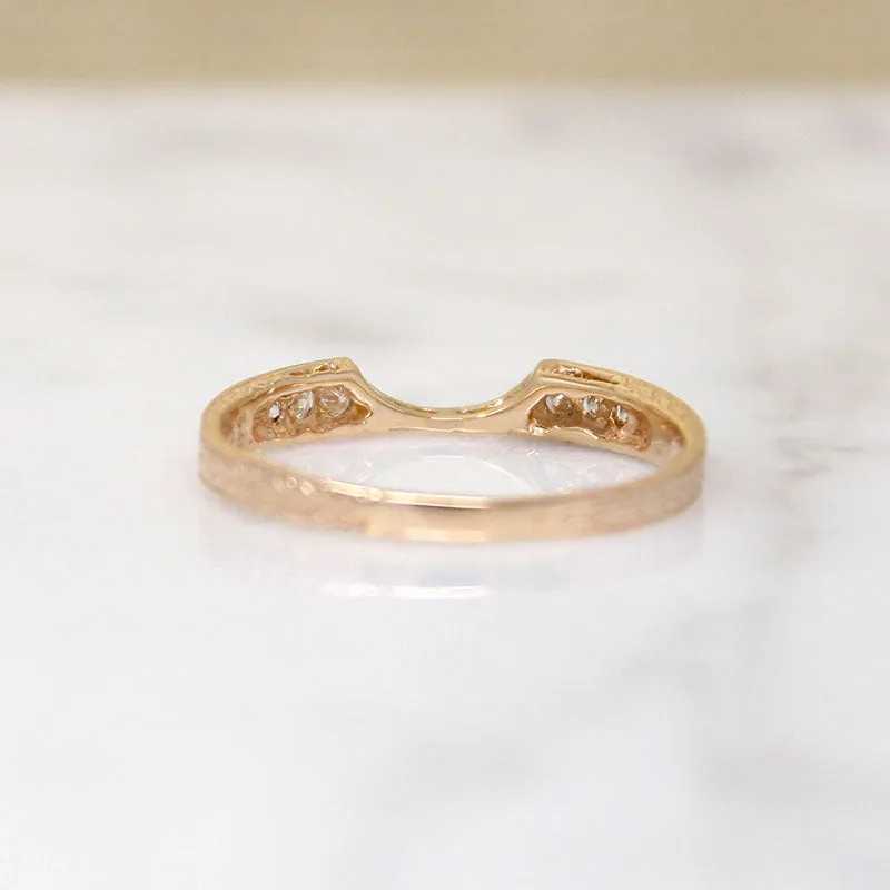 Diamond & Engraved Gold Nesting Band by 720