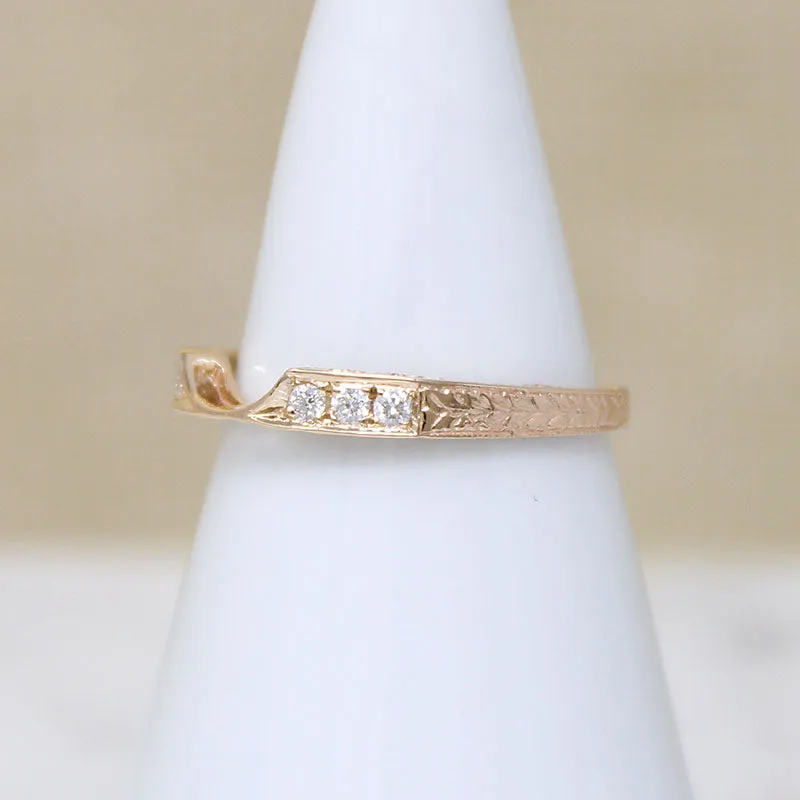 Diamond & Engraved Gold Nesting Band by 720