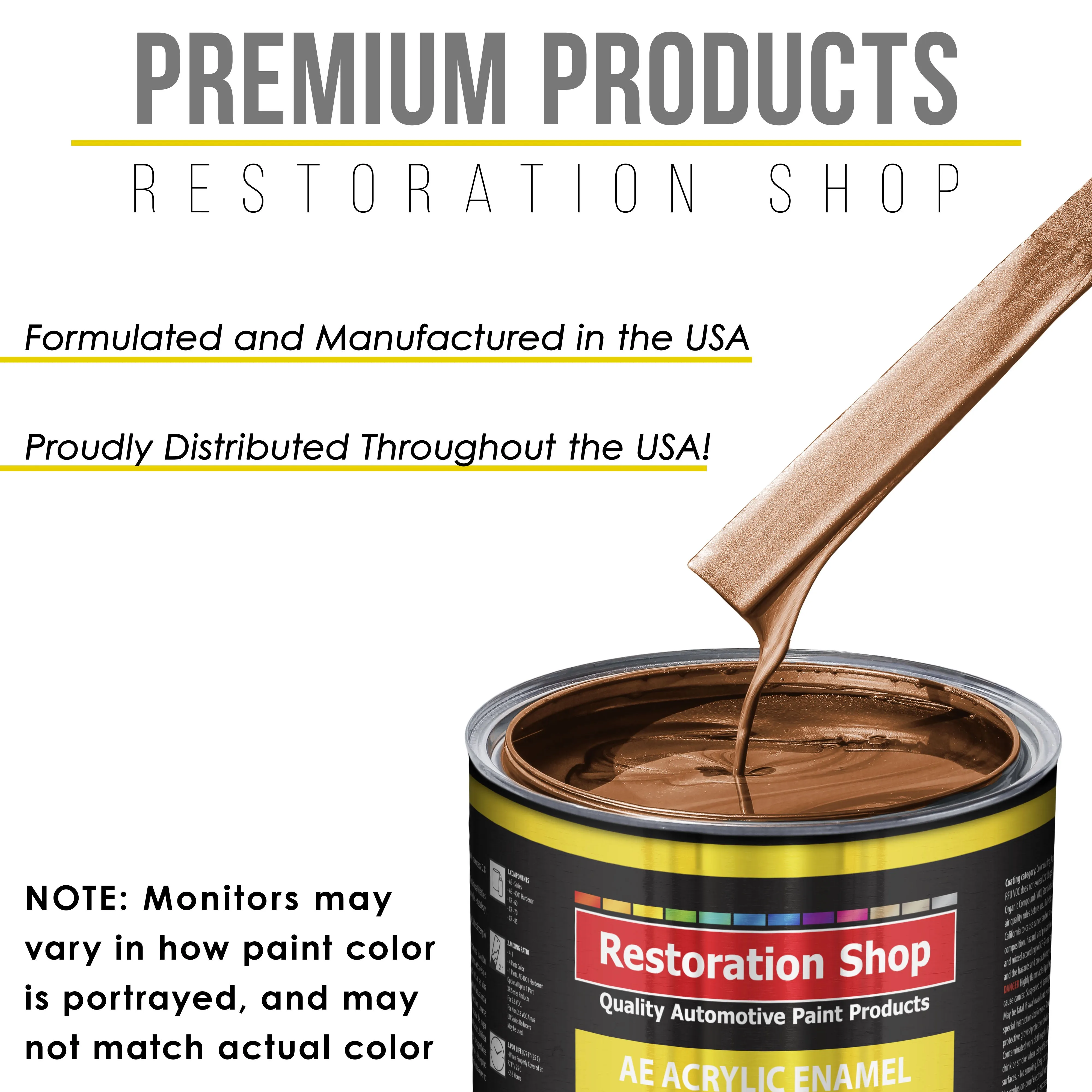 Firemist Copper Acrylic Enamel Auto Paint - Complete Gallon Paint Kit - Professional Single Stage Automotive Car Truck Coating, 8:1 Mix Ratio 2.8 VOC