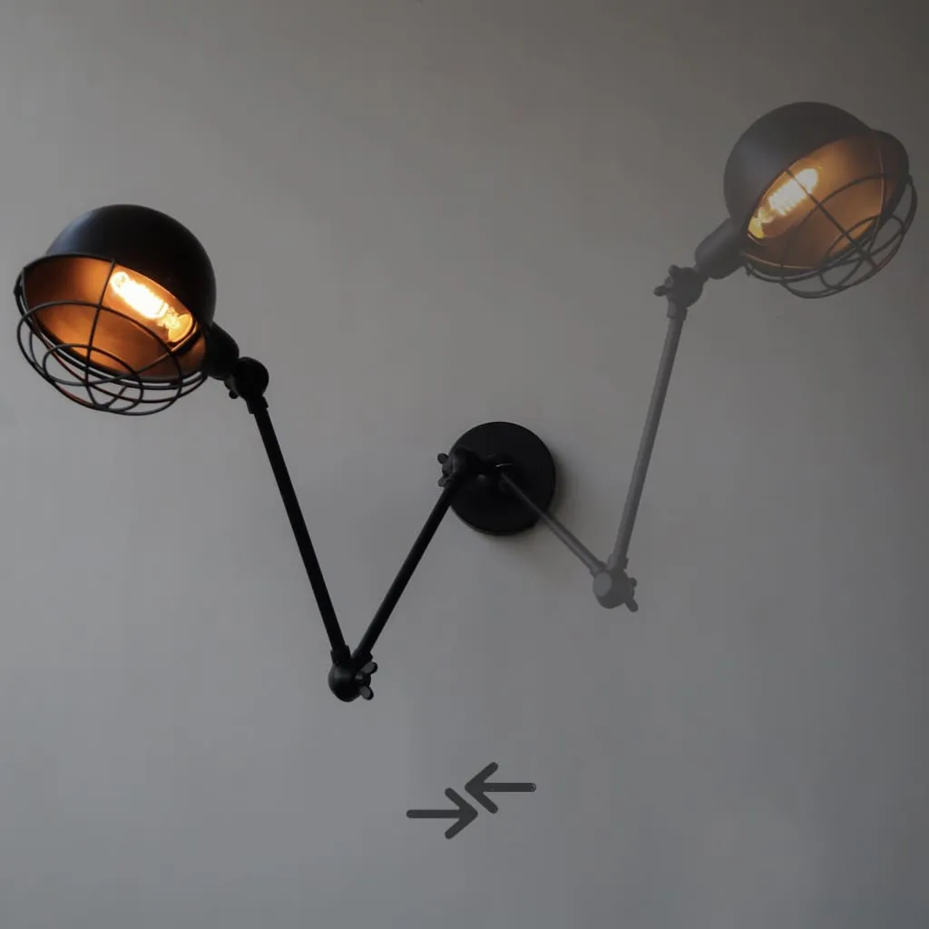 Fsw206 Industrial Retro Vintage Swing-Arm Wall Sconce