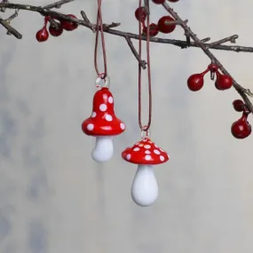 Glass Toadstool Decoration