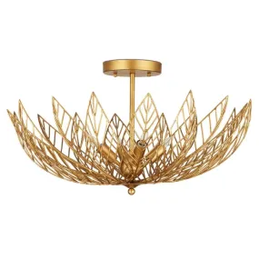 Golden Leaflace Semi-Flush Mount