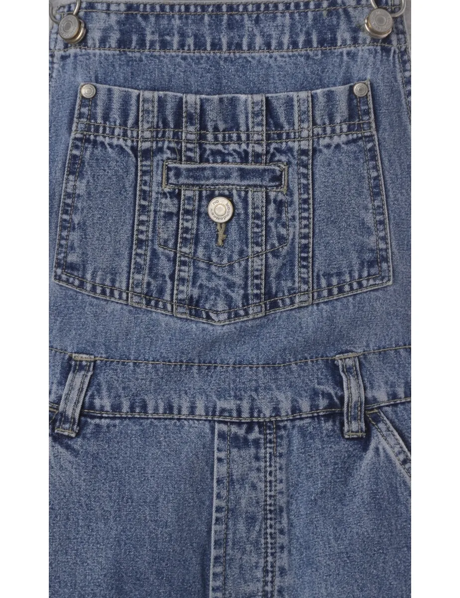 Label Jackie Cropped Denim Dungarees