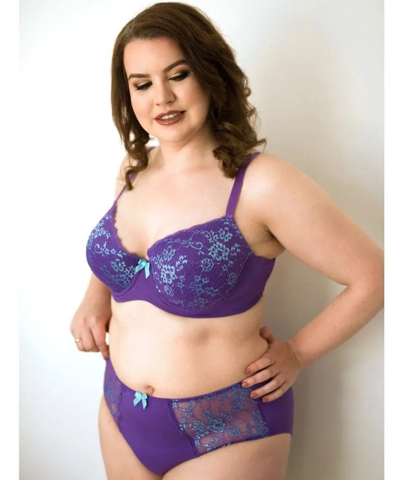 Lady Emprezz Frenchie Padded Shaping Bra - Purple/Aqua