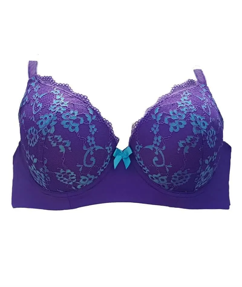 Lady Emprezz Frenchie Padded Shaping Bra - Purple/Aqua