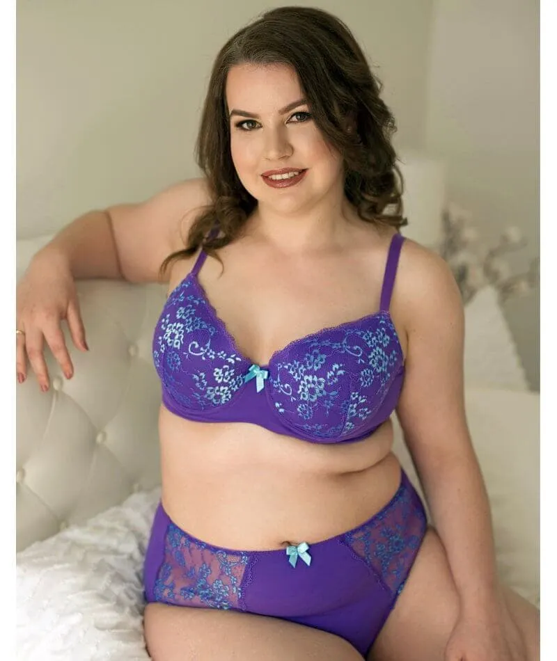 Lady Emprezz Frenchie Padded Shaping Bra - Purple/Aqua