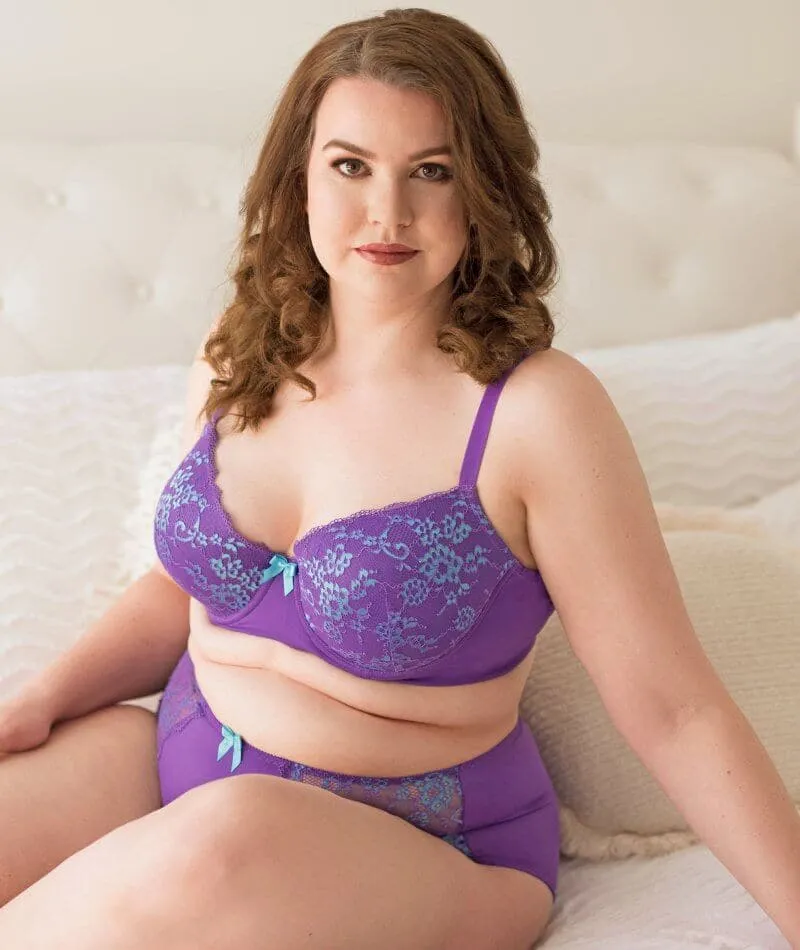 Lady Emprezz Frenchie Padded Shaping Bra - Purple/Aqua