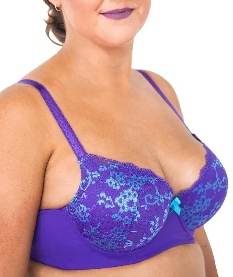 Lady Emprezz Frenchie Padded Shaping Bra - Purple/Aqua