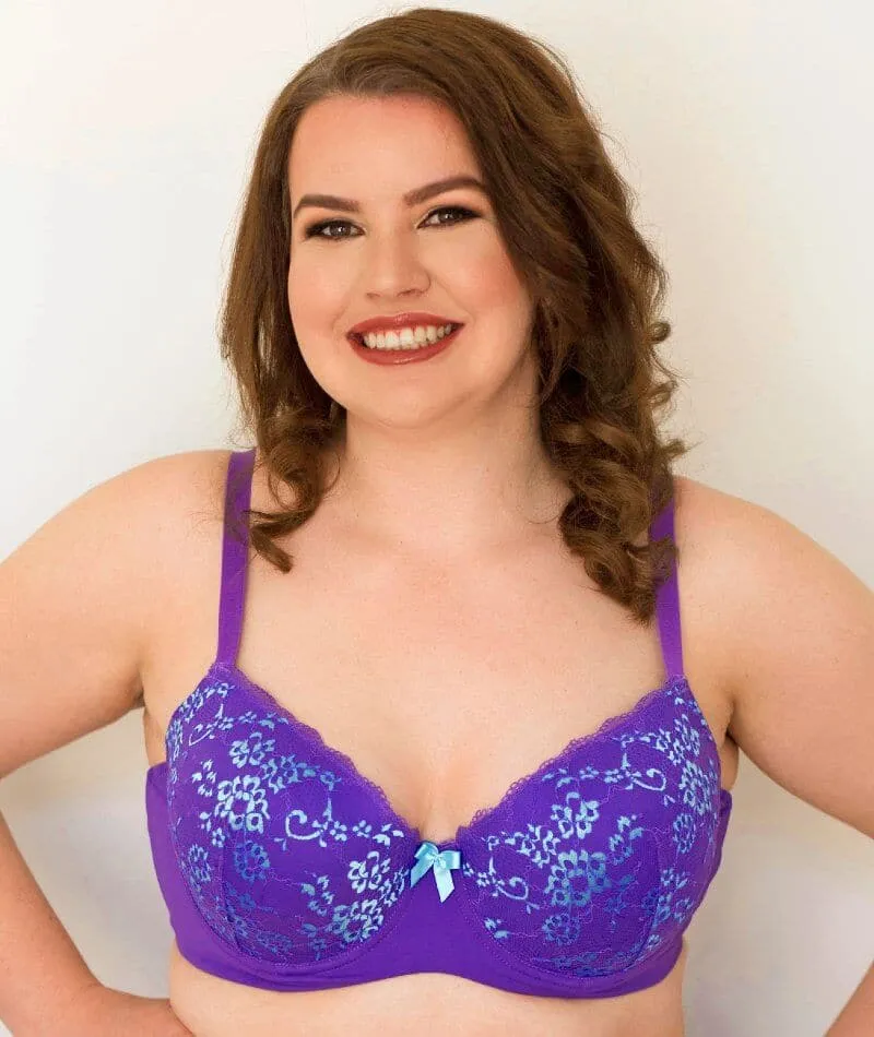 Lady Emprezz Frenchie Padded Shaping Bra - Purple/Aqua