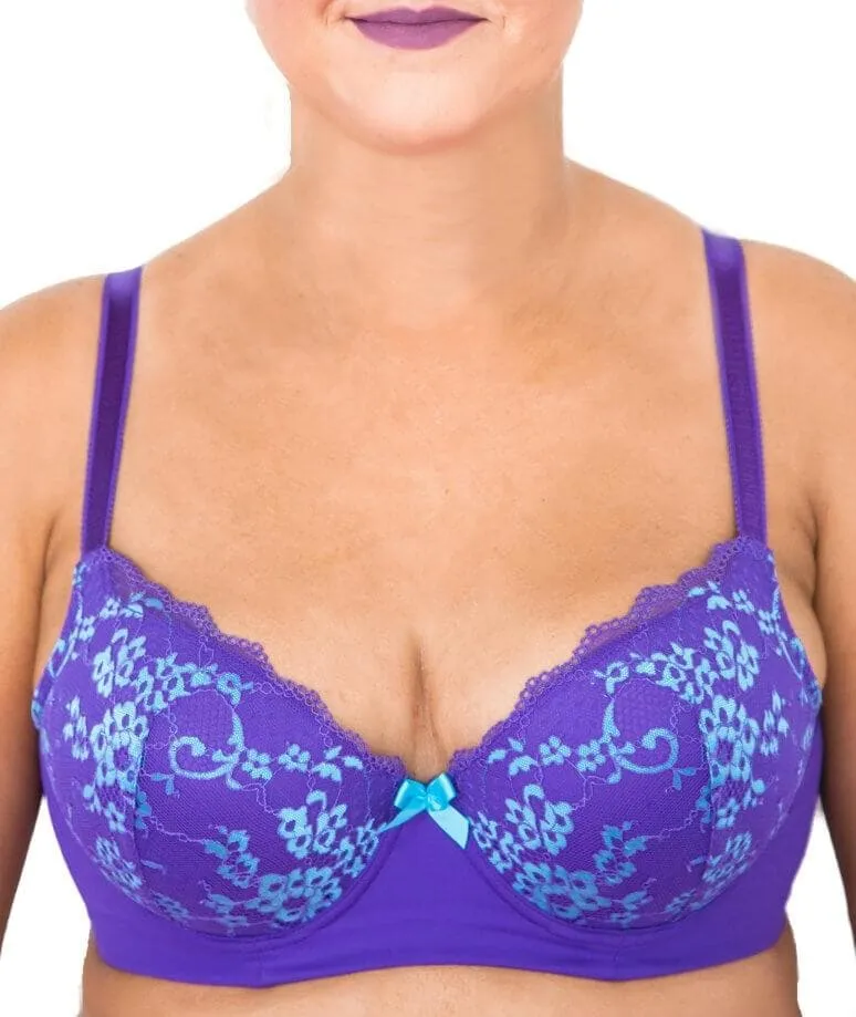 Lady Emprezz Frenchie Padded Shaping Bra - Purple/Aqua