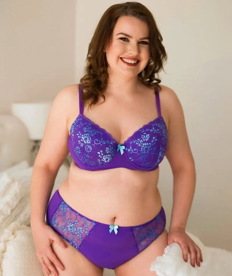 Lady Emprezz Frenchie Padded Shaping Bra - Purple/Aqua