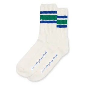 Last Resort X Julian Smith 'Retro' Socks (White / Kelly Green)