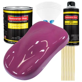 Magenta Acrylic Enamel Auto Paint - Complete Gallon Paint Kit - Professional Single Stage Automotive Car Truck Equipment Coating 8:1 Mix Ratio 2.8 VOC