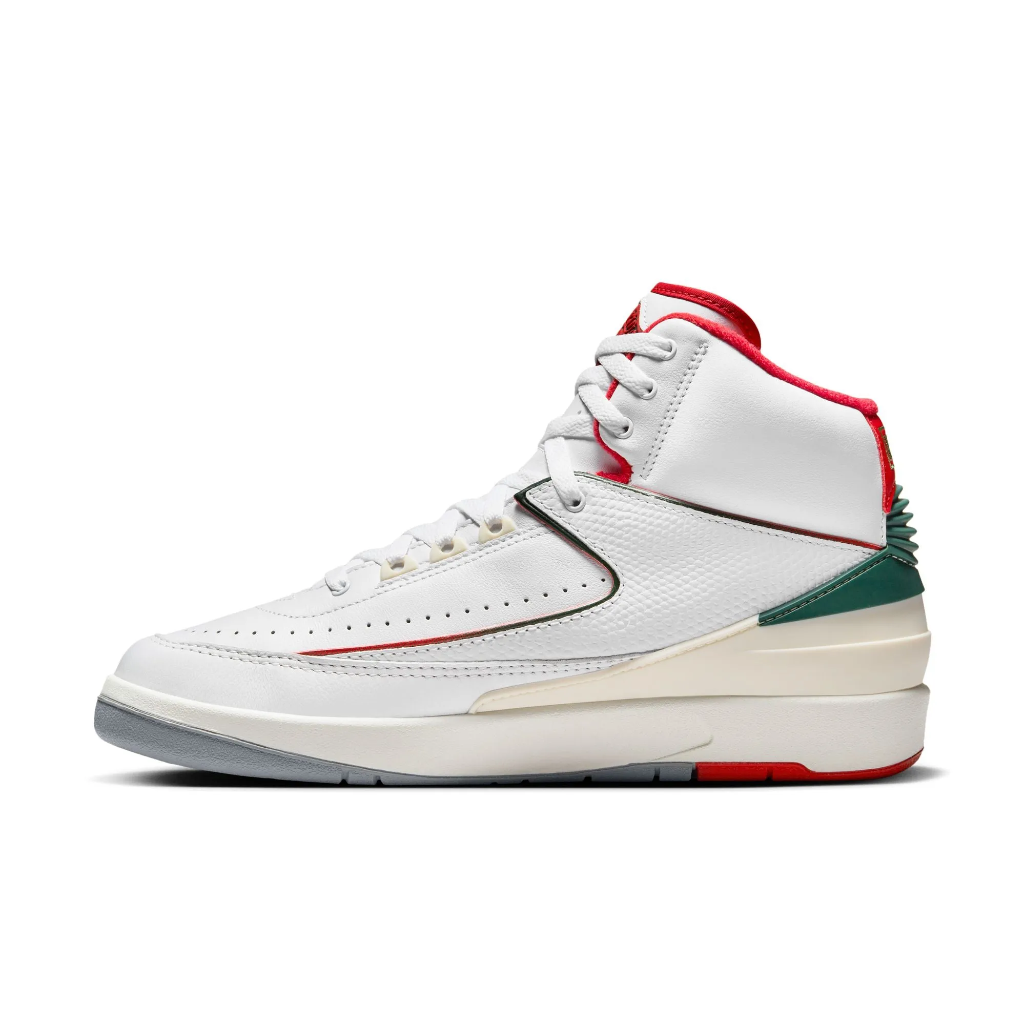 Men's Air Jordan 2 Retro-WHITE/FIRE RED-FIR-SAIL