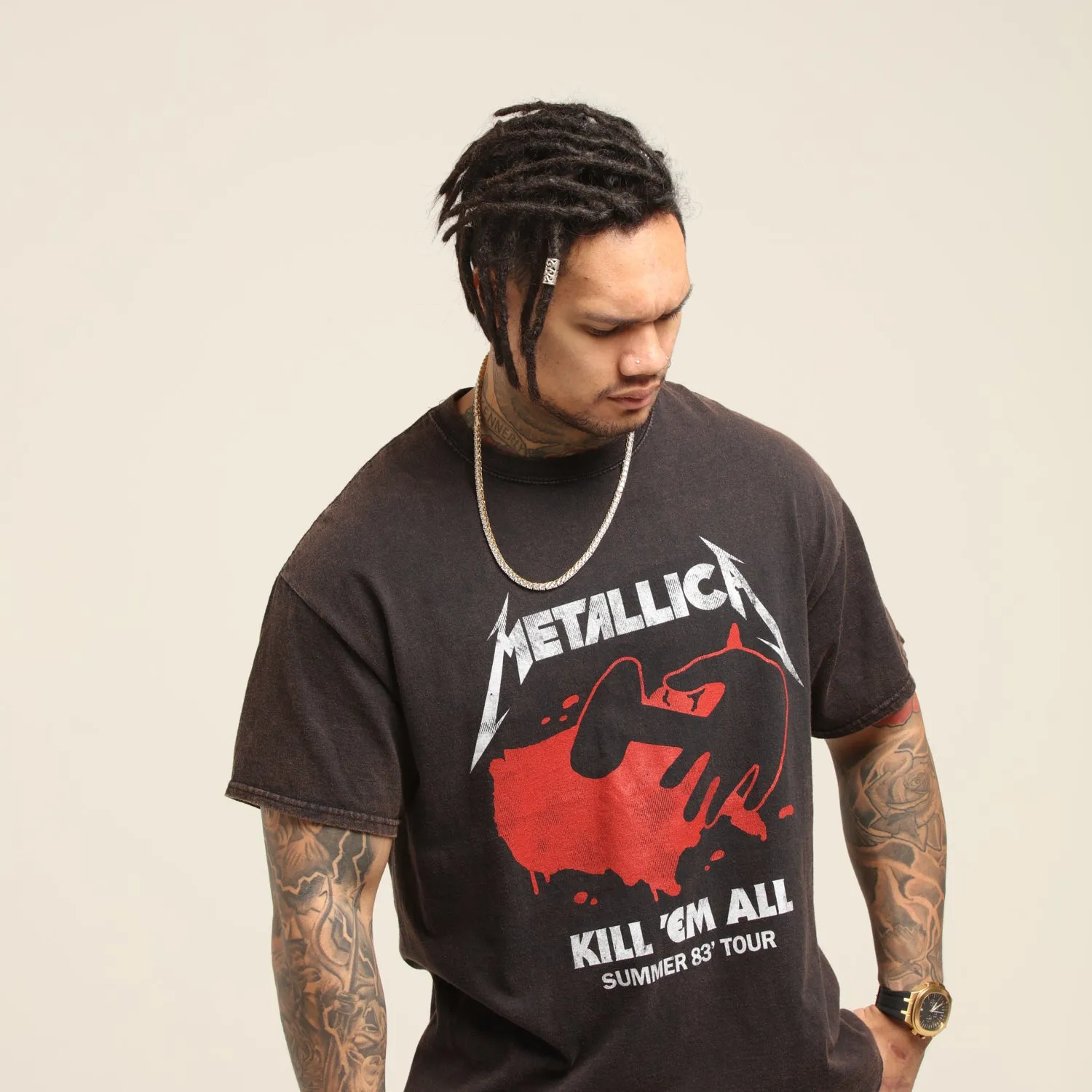 Metallica Kill 'Em All Vintage Tee Washed Black