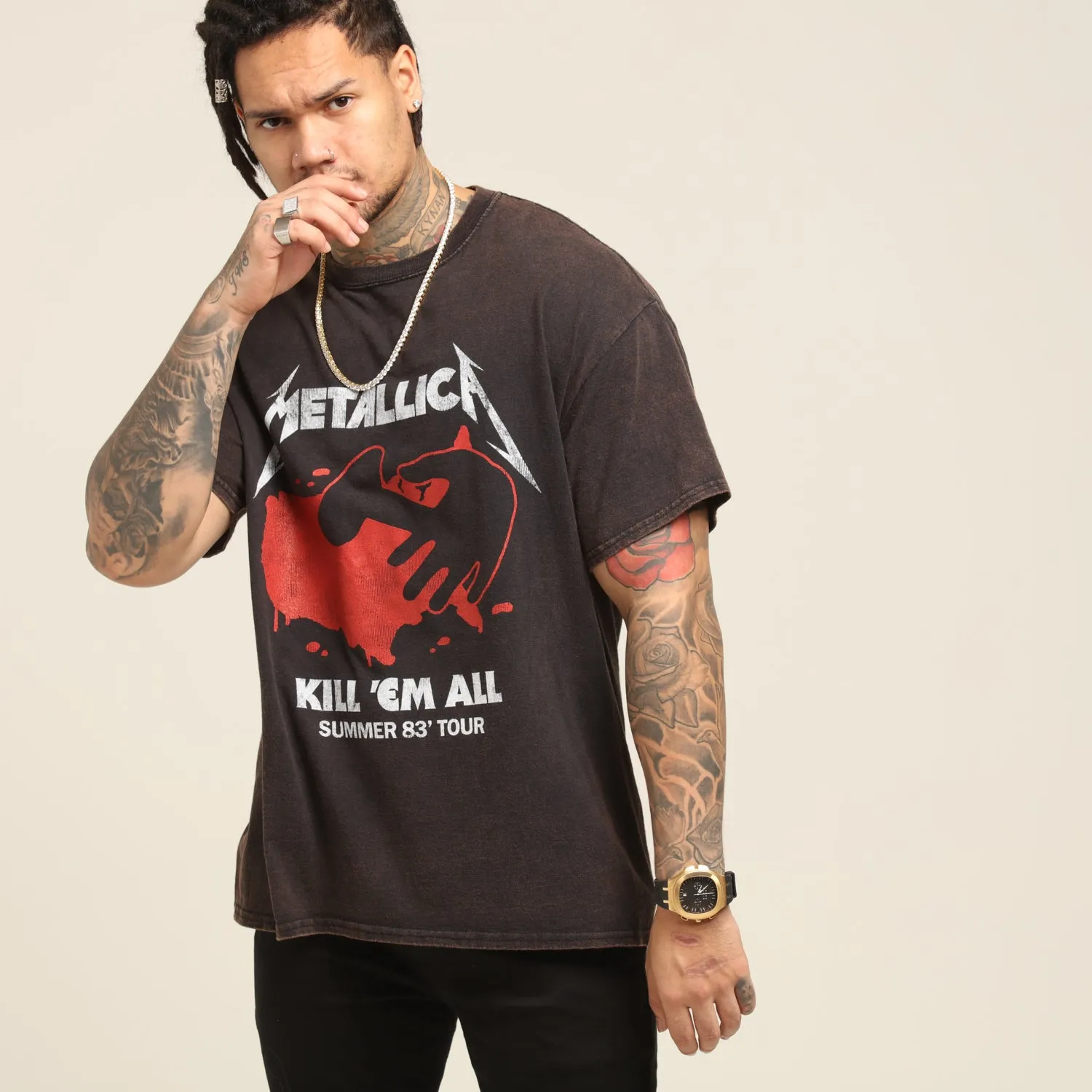 Metallica Kill 'Em All Vintage Tee Washed Black