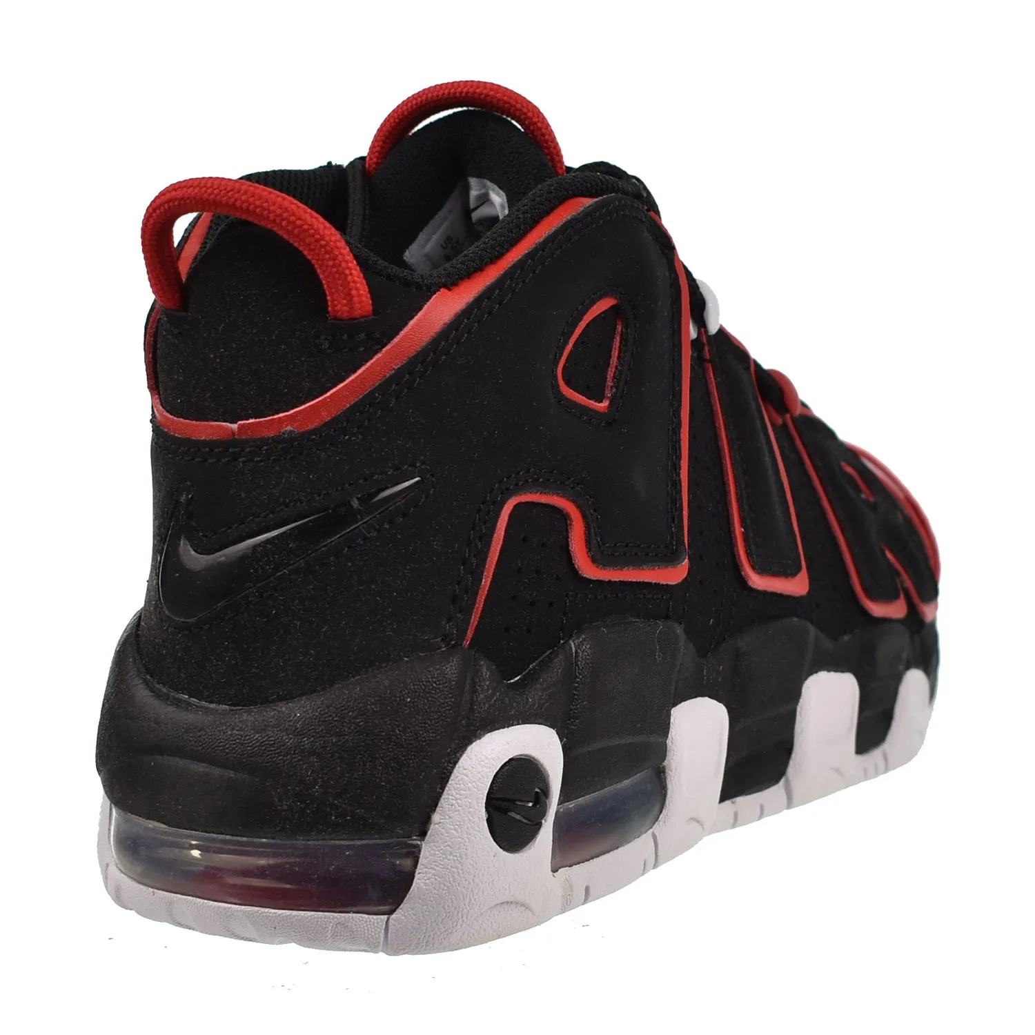 Nike Air More Uptempo 96 (GS) Big Kids' Shoes Black-Red Toe