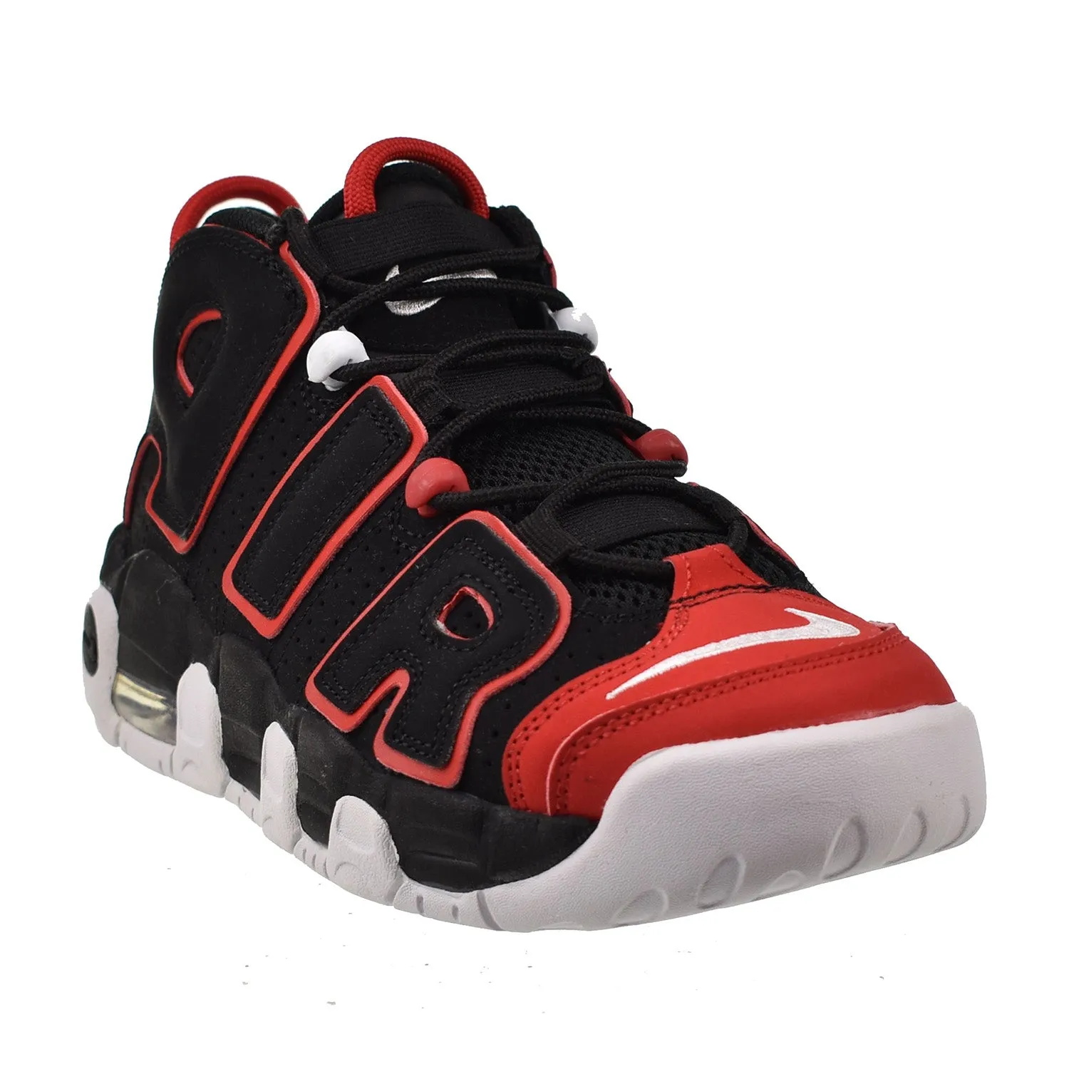 Nike Air More Uptempo 96 (GS) Big Kids' Shoes Black-Red Toe