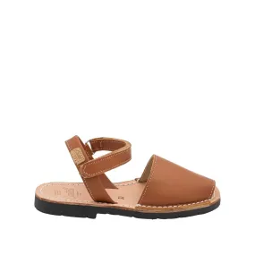 Plain Leather Menorcan Sandal For Kids - Iker 1002 Ciervo Piso