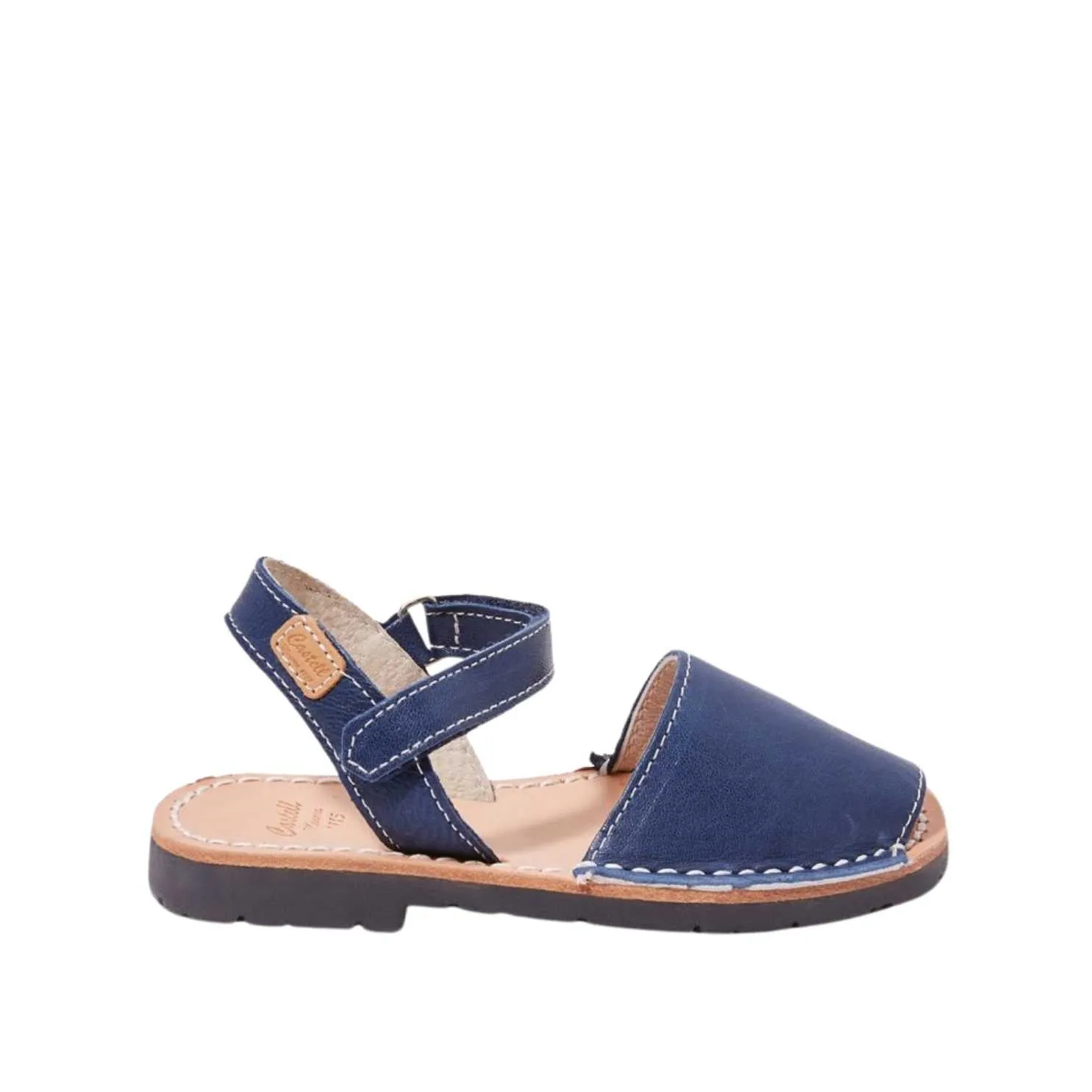 Plain Leather Menorcan Sandal For Kids - Iker 1002 Ciervo