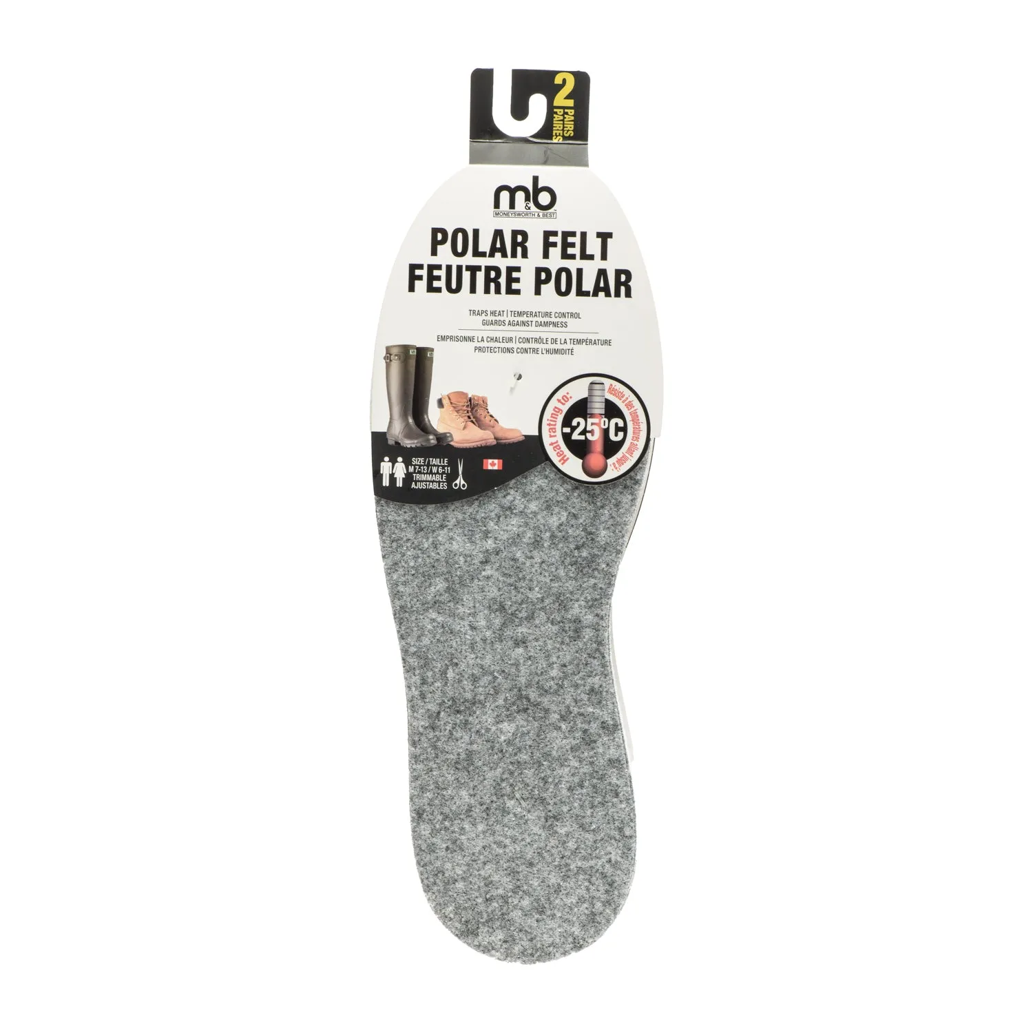 Polar Felt Insoles (Trimmable) IN27029 - 2 Pack