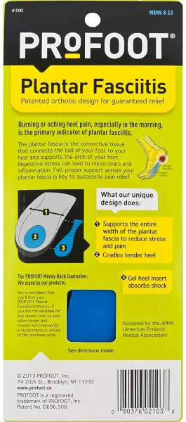 ProFoot Orthotic Insoles for Plantar Fasciitis & Heel Pain