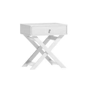 Qara Bedside Table White